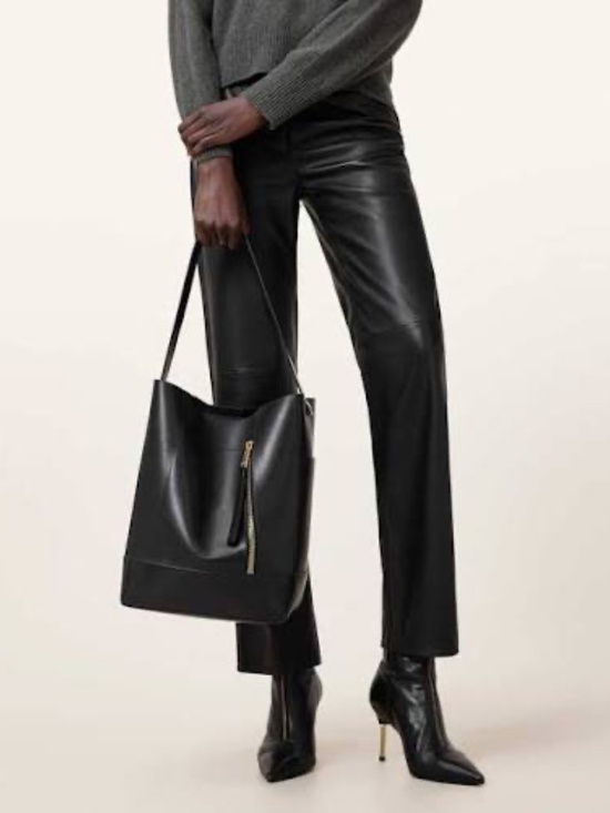 All Saints Handbags - All Saints Alba Sheepskin Leather Structured Hobo Bag